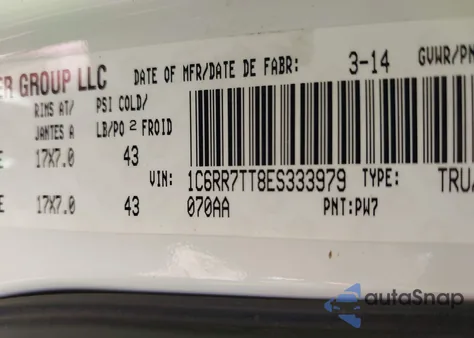 2014 Ram 1500 Slt z USA, uszkodzony, nr VIN 1C6RR7TT8ES333979